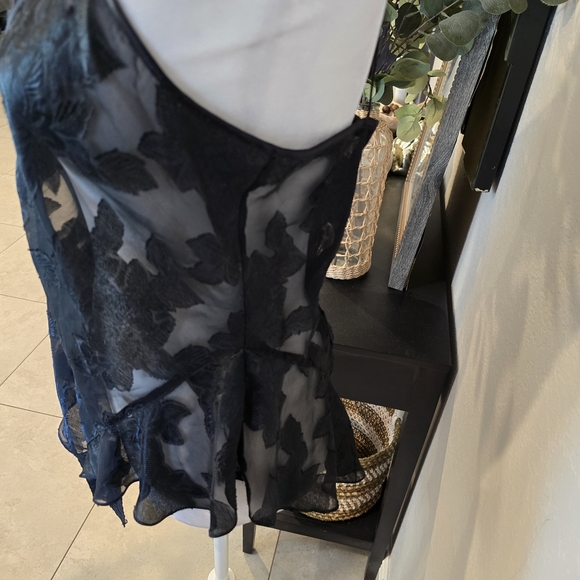 Victoria's Secret Vintage Black Mesh Babydoll Sexy Bodysuit Nightgown L - Picture 4 of 8